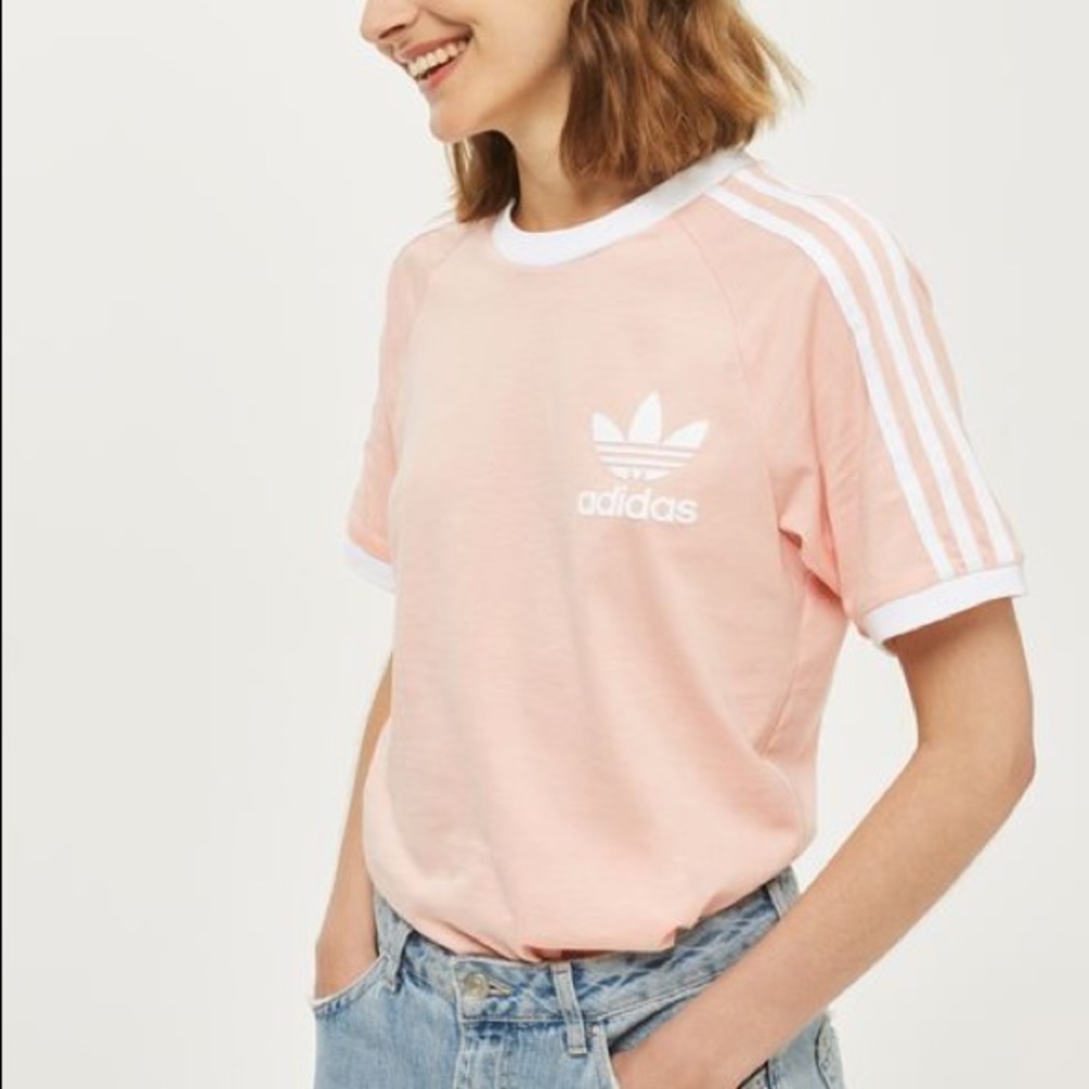 adidas Originals 3 stripe t-shirt (NWT) - Pink - M